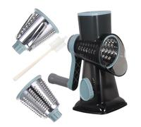 Garneck Grattugia Rotativa con Tagliaverdure Manuale con Base Antiscivolo Affetta Grattugia e Macina Verdure Cioccolato e Frutta Design Compatto e Portatile