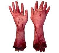 Garneck Mani finte sanguinose: 2 pezzi Spaventoso Braccio Umano Spaventosa Rottura Mano Separata di Halloween Sanguinata Parti di Caduti Sanguinati Per Feste Casa Infestate Decorazioni di Halloween