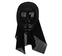 Garneck Maschera Nera Comoda da Indossare in Plastica e Tessuto Effetto Realistico e Design Unico per Halloween per Feste di Halloween e Street Dance Party