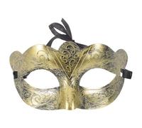 Garneck Maschera Veneziana Mezza Faccia Retro in Plastica Oro Design Artistico Unico Stile Greco Romano per Feste di Carnevale e Performance