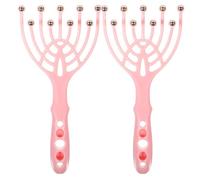 Garneck Massaggiatore per Cuoio Capelluto Manuale a 9 Artigli Set da 2 Pezzi Rosa Strumento Portatile per Massaggio Testa e Rilassamento Corpo per Spa Giapponese e Alleviare Mal di