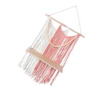 Garneck Mensola da Parete Macramè Boho Intrecciata Mano con Nappine Portafoto e Piante Versatile per Decorazione Ed Esterna