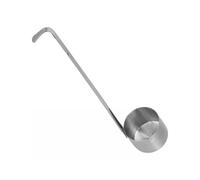 Garneck Mestolo Dosatore in Acciaio resistente 250 Ml con Manico lungo e Gancio Versatore per Vino e Condimenti Mestolo a Fondo Piatto per Cucina e Bar