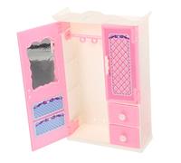 Garneck Mini giocattoli per guardaroba minuscolo casa Miniature Bambola armadi per bambole mini armadio roba in miniatura mobili per case delle bambole plastica rosa