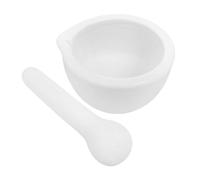 Garneck Mini mortaio in porcellana con pestello, piccolo mortaio da 60 mm, ideale per macinare spezie ed erbe aromatiche, con pratico beccuccio per una facile maneggevolezza