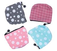 Garneck Mini Portamonete 4 Pezzi Borsa Porta Assorbenti e Monete Portachiavi Pratico per Ufficio Leggero e Compatto