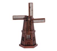 Garneck Mulino a Vento in Metallo Decorazione per Libreria Ornamento per La Casa in Lega di Zinco Finish Rame Rosso Design Rotante per Arredamento Tavolo e Spazio Abitativo Rustico, Set da