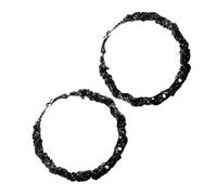 Garneck Orecchini a Cerchio Neri Pendenti Da Donna in Metallo Leggero Design Geometrico Minimalista, Versatili e Trendy Per Outfit Quotidiani e Serate Eleganti