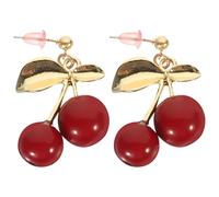 Garneck Orecchini Perno Pietra Rossa con Fiocco in Argento Design Brillante e Luminoso Accessori Eleganti per Donne e Ragazze Regalo per Anniversari e Festività