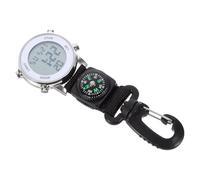 Garneck Orologio da Tasca Elettronico Clip Design in Lega di Zinco e Vetro Resistente ai Graffi, Display LED per Uso in Arrampicata e Lavoro Indoor, Colore Argento