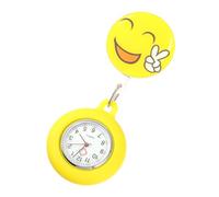Garneck Orologio da Tasca per Infermiere Donna Professionale Clip Giallo in Lega di Zinco-ferro e Vetro Quarzo Design Cartoon Pratico e Versatile