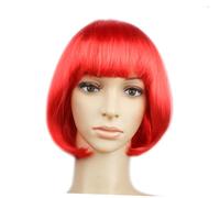 Garneck Parrucca Bob Rossa per Donna in Pet con Frangia, Corta e Liscia, Stile alla Moda per Feste e Concerti di Cosplay