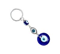 Garneck Portachiavi Occhio Blu Turco in Lega e Vetro 3 Mm, Ciondolo Pratico e Decorativo Per Borsa e Zaino, Amuleto Feng Shui Contro Malocchio