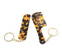 Garneck Portachiavi Pettine in Acetato Mini a Denti Larghi con Stampa Leopardata Set 2 Pezzi Pettini Portatili per Chioma da Donna Accessorio Compatto per Viaggi e Uso Quotidiano