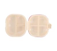 Garneck Portapillole Tascabile da Viaggio con 4 Scomparti in Strass, Scatola di Medicinali Compatta Rosa, Organizer Portatile la Conservazione dei Farmaci in Borsa, Uso Emergenza