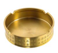 Garneck Posacenere Rotondo in Ottone Massiccio Posacenere da Tavolo Vintage Scanalatura per Sigarette Stabile e Decorativo per Uso Domestico e Ufficio