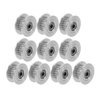 Garneck Puleggia Dentata per Cinghia Sincrona 2Gt in Lega di Alluminio 20 Denti Foro 3 MM con Cuscinetti Puleggia Folle Tipo H Set da 10 Pezzi per Trasmissione Precisa Stampante 3D e