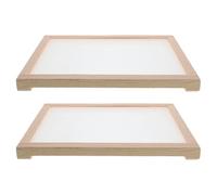 Garneck Rete Essiccazione Erbe e Noodle 2 Pezzi in Legno Rettangolare Uso Versatile e Ventilazione Eccellente per Piante Officinali e Alimenti, per Esterni