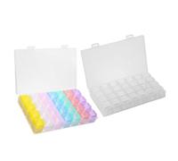 Garneck Scatola Organizer 28 Scomparti in Plastica con File Rimovibili 2 Pezzi per Piccoli Accessori per Casa e Ufficio