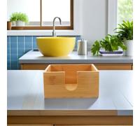 Garneck Scatola Portafazzoletti Quadrata in Bamboo Naturale Contenitore Multiuso per Casa e Ufficio Design Salvaspazio e Moderno per Cucina Soggiorno e Negozio