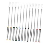 Garneck Set 12 Forchette per Fonduta in Acciaio Inossidabile 24cm con Manico Resistente al Calore per Formaggio Cioccolato e Marshmallows Colore Assortito Colore Casuale