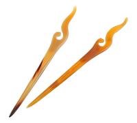 Garneck Set 2 Pezzi Bastoncini per Chignon in Corno di Bue Naturali Forcine per Chioma Vintage Leggere e Resistenti Accessori per Acconciature Eleganti Donna e Cosplay Stile Cinese