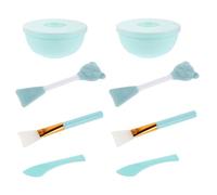 Garneck Set 3 Pezzi Pennello per Maschera Viso in Silicone a Doppia Testa Ciotola per Miscelare Maschere Applicatore e Spazzola Detergente Viso Morbida Kit Portatile per Cura Pelle