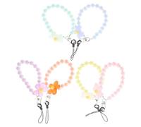 Garneck Set 6 Cordini per Cellulare Perline e Ciondoli a Fiore Cinturini da Polso Eleganti e Leggeri Catene Anti-Smarrimento Portachiavi per Telefono Adatti per Uso Quotidiano e