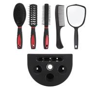 Garneck Set 6 Pezzi Spazzola e Pettine per Chioma da Donna Specchio e Supporto, Plastico, Non Graffia Cuoio Capelluto, per Uso in Salone e Casa
