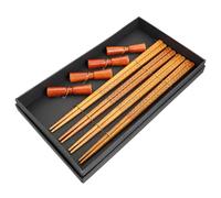 Garneck Set Bacchette in Legno di Qualità Alimentare 4 Paia e 4 Poggia-bacchette, Superficie Liscia e Leggera, Porta Bacchette Portatile per Uso Quotidiano, Viaggi e Picnic in Casa