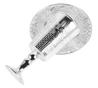 Garneck Set Coppe Kiddush in Metallo con Piattino, Tazze Judaica Shabbos per Celebrazioni Shabbat, Coppe Sacre in Lega di Zinco Simbolo di Fede e Tradizione Ebraica