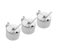 Garneck Set da 3 Ciotole Porta Condimenti in Acciaio Inossidabile con Coperchio e Cucchiaio, Contenitori Rotondi per Zucchero, Sale e Spezie con Maniglia, Organizer da Cucina