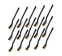Garneck Set Di 15 Mini Spazzole in Filo Di Ottone Per Pulizia Antiruggine Spazzola Manico Curvo Set Compatto Per Rimuovere Polvere e Ruggine Da Superfici in Muratura e Lavelli