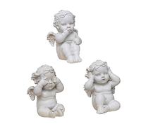 Garneck Set Di 3 Statue Di Angeli in Resina - Ornamenti Non Vedere - Non Sentire Non Parlare Decorazioni Per Ufficio e Casa Ideali Per Creare Un Di Serenità e Armonia