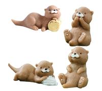 Garneck Set di 4 statuette in miniatura lonter, in resina di alta qualità, per decorazione creativa della torta, decorazione per terrario e giardino delle fate