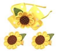 Garneck Set di Accessori per Chioma Girasole per Bambina Fascia Comoda e Mollette e Metallo, per Laurea e Mascherata