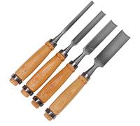 Garneck Set di Scalpelli per Legno 4 Pezzi con Impugnatura Resistente in Legno e Acciaio Design a Scanalatura Semicircolare per Falegnami e Principianti per Laboratorio