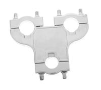 Garneck Set Di Tamburi a Clip a Tre Occhi Clip Per Batteria Elettronica Morsetto Del Modulo Per Batteria Accessori Per Tamburi Elettronici Staffa Di Batteria Eterea Silver Metallo