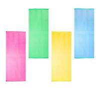 Garneck Spazzola la Schiena da Doccia 4 Pezzi Cinghia Lunga Esfoliante in Poliestere e Nylon per Bagno e Corpo, Scrubber Posteriore Flessibile Multicolore per Uomini e Donne