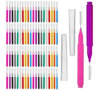 Garneck Spazzolini Interdentali 100 Pezzi Set 10 Colori Scovolini in Acciaio Resistente 304 e PP per Pulizia Gengivale e Apparecchi Ortodontici Kit Igiene Orale Ergonomico e Portatile