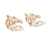 Garneck Spilla Animale dello Zodiaco Cinese 2 Pezzi, Spilla Traforata a Forma di Cavallo in Lega Dorata, Accessori Gioielli per Capodanno e Abbigliamento Formale, Design Simbolico