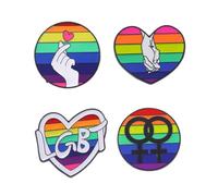 Garneck Spille da Petto Motivo Arcobaleno a Forma di Cuore Set da 4 Distintivi alla Moda in Lega Accessori Colorati per Giacche Borse e Cappelli Supporto al Movimento Lgbt