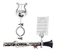 Garneck Supporto Per Lira Per Clarinetto in Metallo 155mm, Clip Musicale Regolabile Per Spartiti, Clip Per Spartito Portatile Per Bande Musicali e Esibizioni