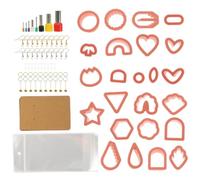 Garneck Tagliaorecchini in Pasta Polimerica 142 Pezzi per Gioielli DIY | Rosso, Set 1, Carta Plastico Lega, Facile da Usare, Formare e Rimuovere, per Principianti e Professionisti
