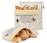Garnen 2 Sacchetti per Pane in Cera d'Api (33x43cm)