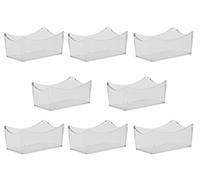 Garnet 9003 Porta bustine di Zucchero da Bar per tavolino in plastica - Trasparente - Lavabile in lavastoviglie-Set da 8 pz-Made in Italy