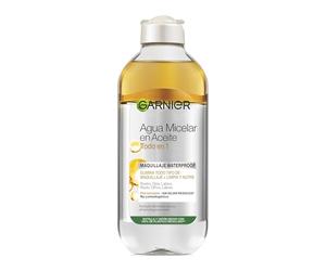 Garnier Agua Micelar En Aceite 400Ml | Pelle grassa, struccante impermeabile, formula con olio, pulisce e strucca, SkinActive