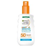 GARNIER Amber Solaire - Spray Sensitive Expert+ Bambino - Alta Protezione Solare FPS 50+ - Protegge da UVA, UVB e UVA lunghi, a base di ceramiche, pelli sensibili, 200 ml