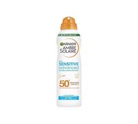Garnier Ambra Solaire SPF 50+ Sensitive Advanced Dry Mist Sun Cream Spray, Water Resistant & No Greasy Sunscreen, Fragranza Free, UVA & UVB Protection, Approvato da Cruelty Free International, 150 ml