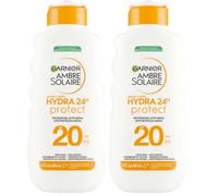 Garnier Ambre Solaire Hydra 24H Protect Latte SPF20 175ml - Non grasso - Resistente all'acqua - Vitamina E - Approvato da Cruelty-Free International (Confezione da 2)